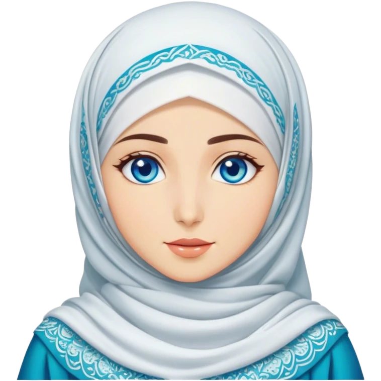 Turkish beautiful finish Konya girl blue eyes with hijab and wave dress emoji