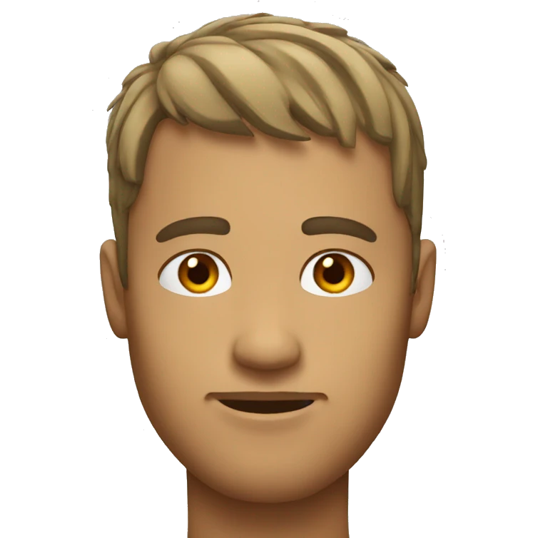 man with bangs covering forehead emoji