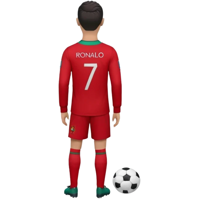 red Portugal football shirt with Ronaldo 7 on the back emoji