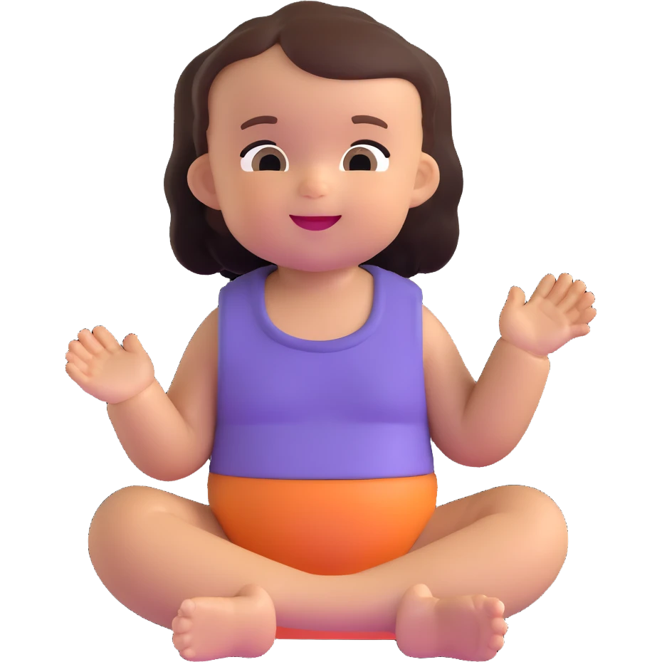 baby girl sitting and clapping emoji