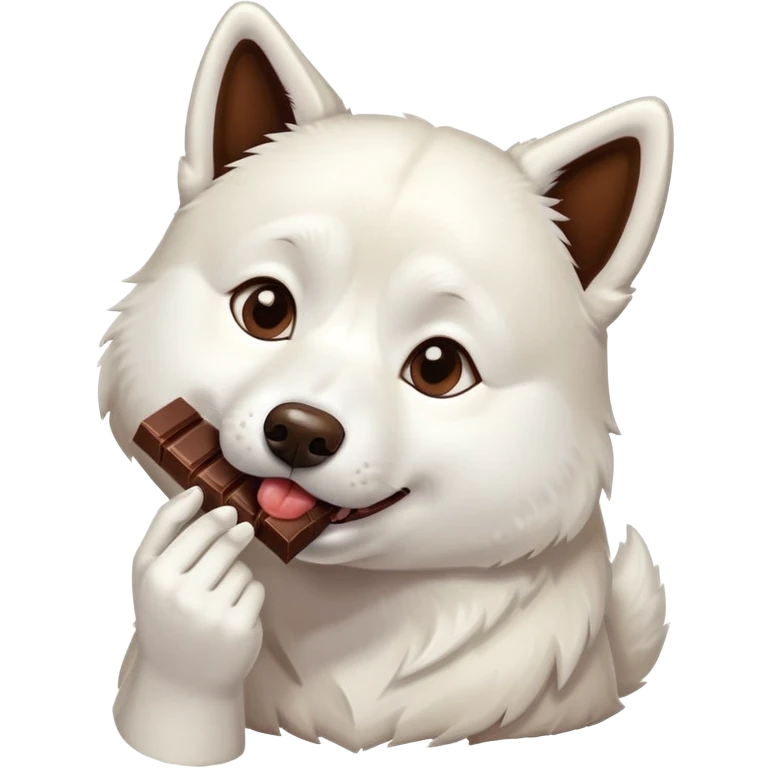 white husky licking chocolate  emoji