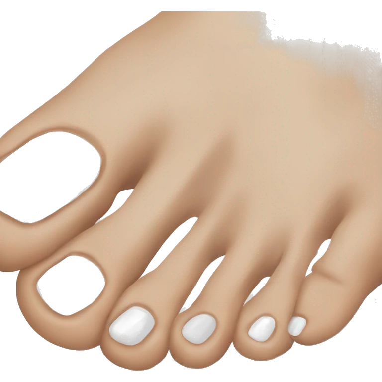 woman  greek feet white nail polish emoji