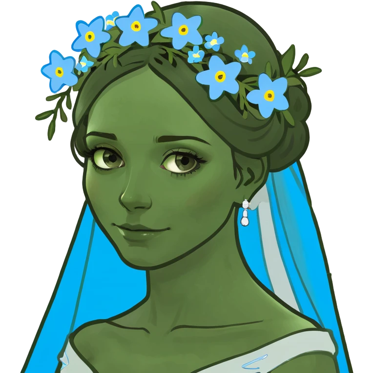 Bride with forget me nots emoji
