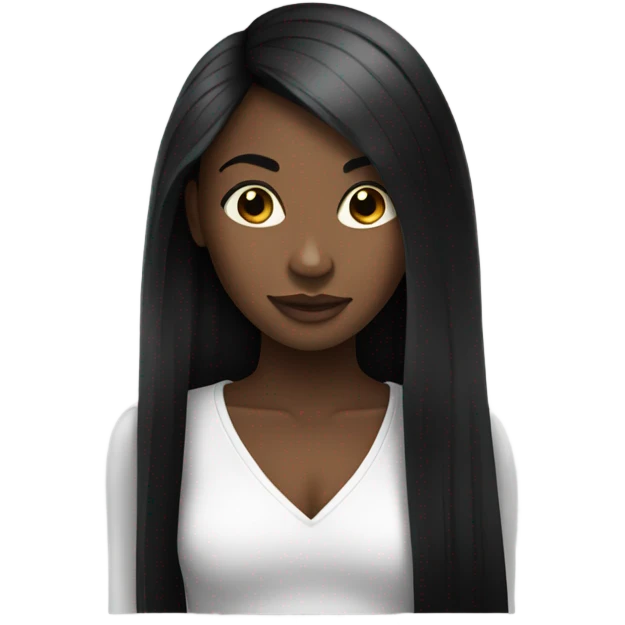 Pretty black girl with black hair emoji