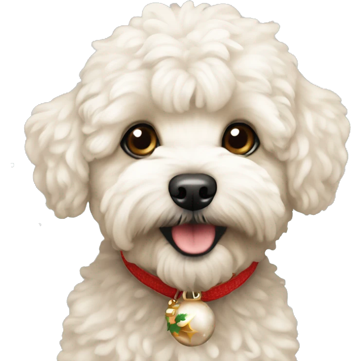 Maltipoo in crishtmas  emoji