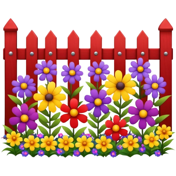 flower bed with a small fence emoji
