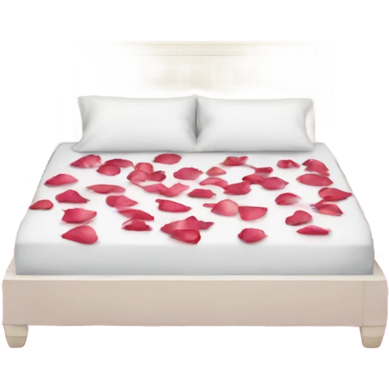 queen size bed with rose petals emoji