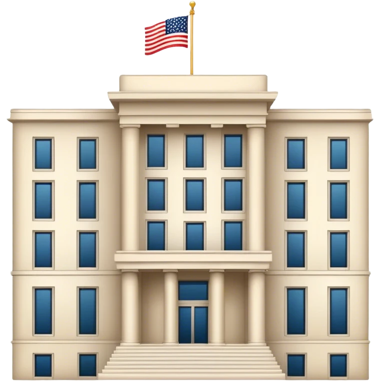 US Embassy building.  looks realistic. Not a painting, just a building emoji