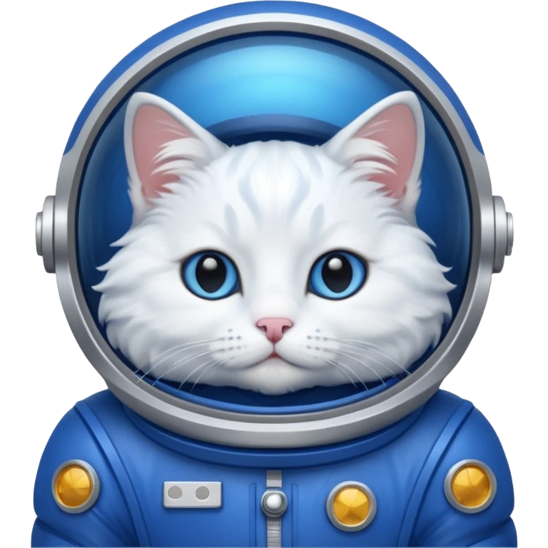 white cat blue Astronaut emoji