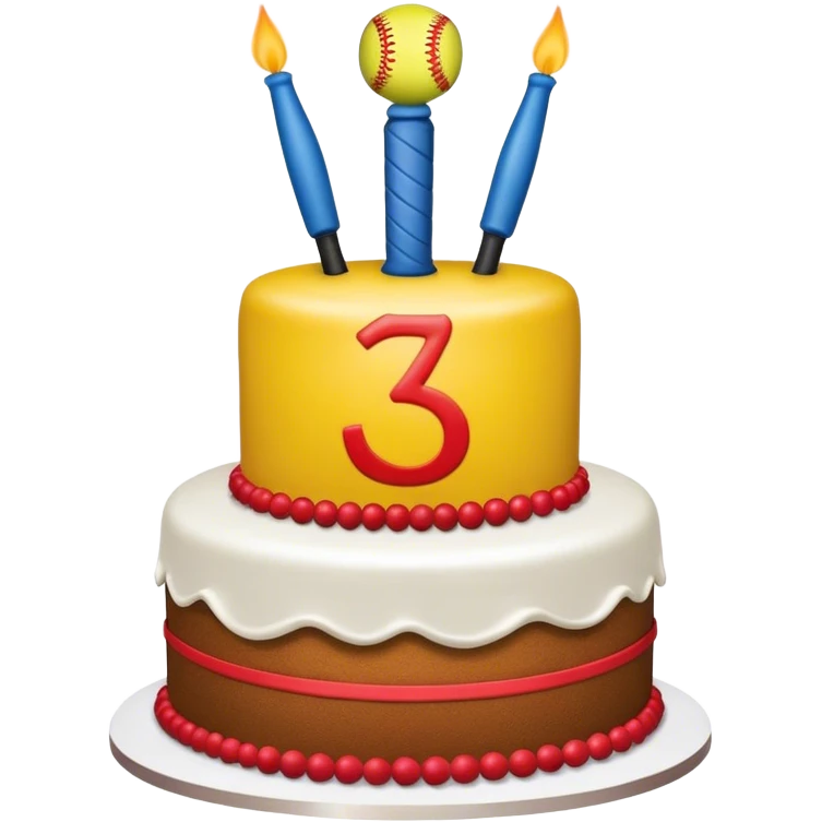 birthday cake with softball emoji