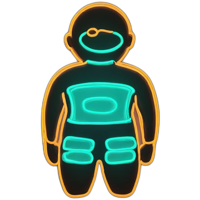 Juicy booty neon sign style man emoji