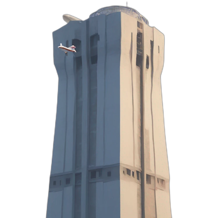 Airplane in the tower emoji