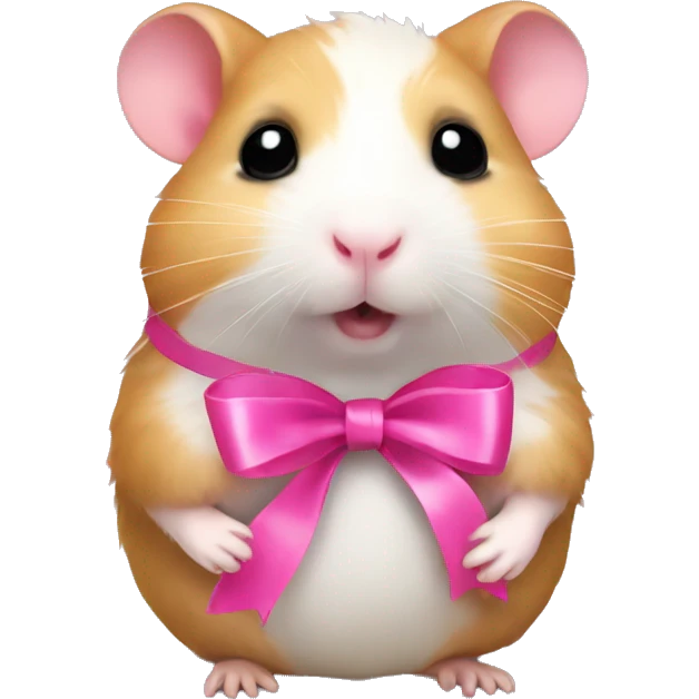 hamster with pink ribbon emoji