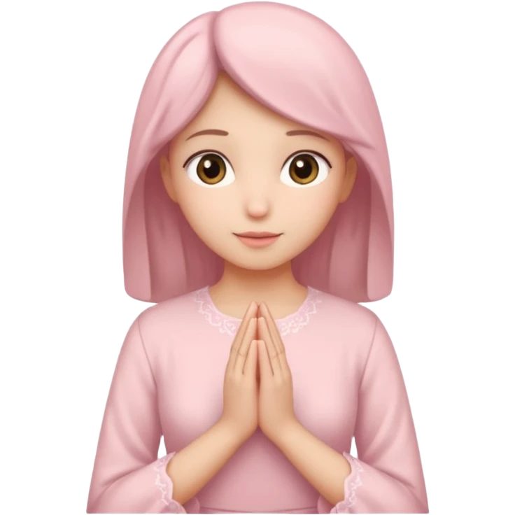 pray hands soft pink dress emoji