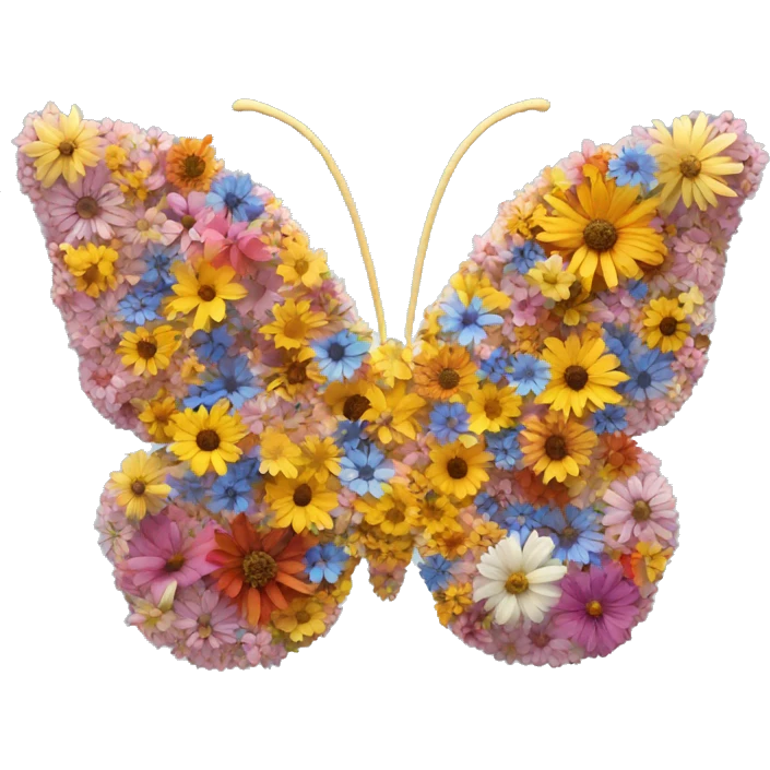 Butterfly made from flowers emoji