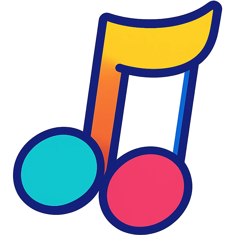 music note, vibrant and playful style emoji