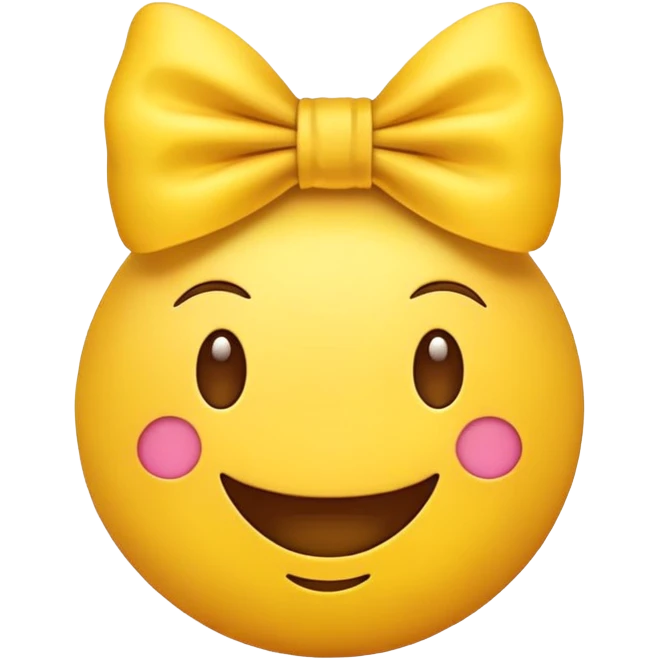 original happy emoji with bow emoji