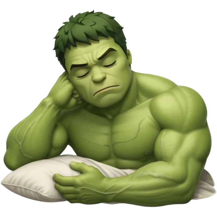 Incredible hulk sleeping lying down eyes closed emoji