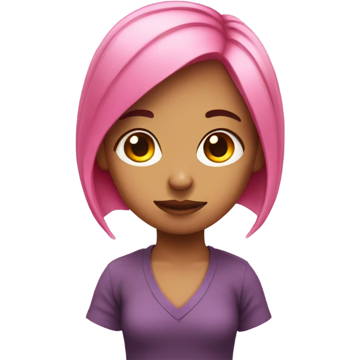 Pink hair girl with frown emoji