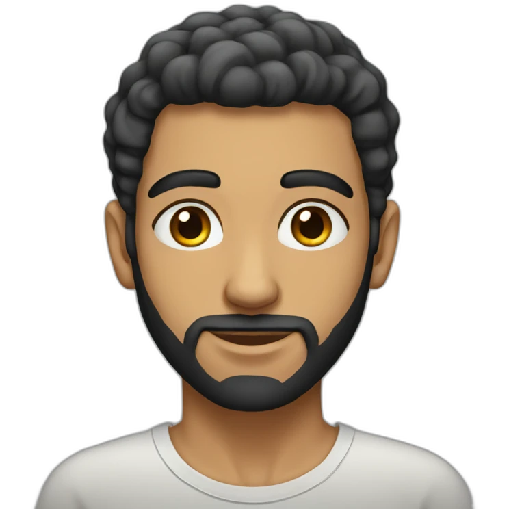 Egyptian skinny guy with short hair and a beard emoji