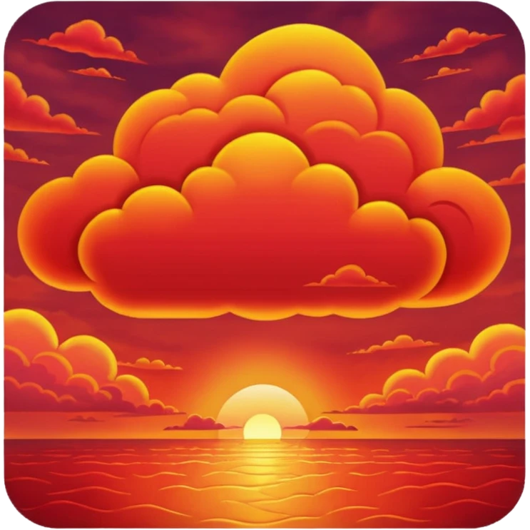red cloudy sunset emoji