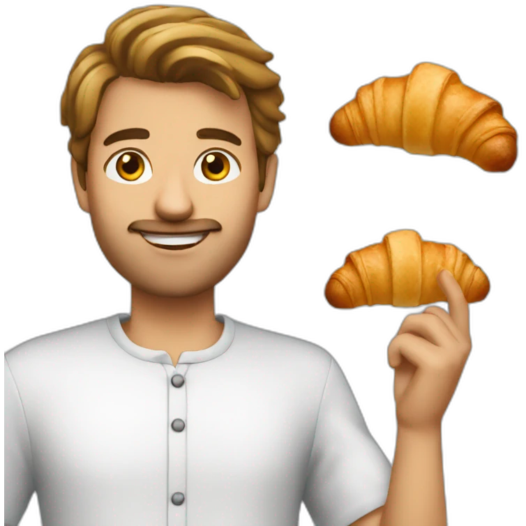 A french guy with croissant emoji