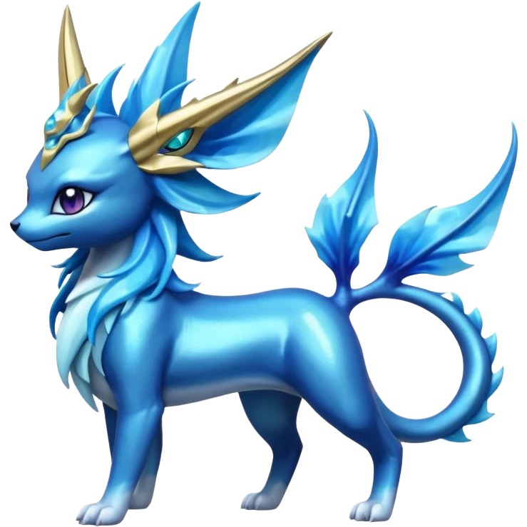 Shiny Dark Edgy Suicune-Vaporeon-Manectric-Aurorus-Fakémon-hybrid-creature (full body)  emoji