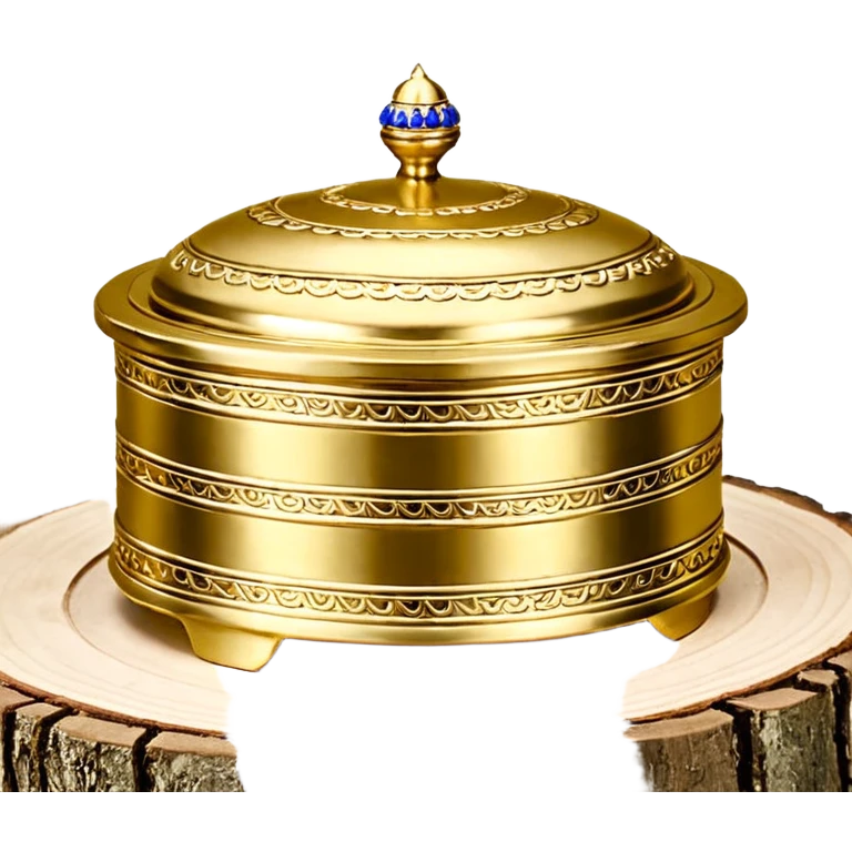шкатулка золотая круглая драгоценность  emoji