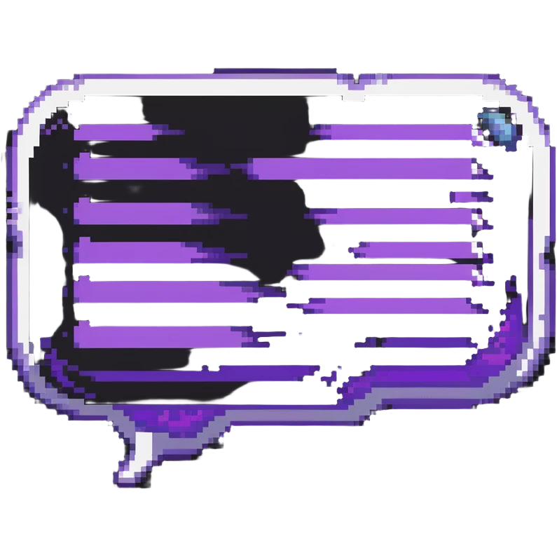 Twitch purple chat bubble logo with white glitch emoji