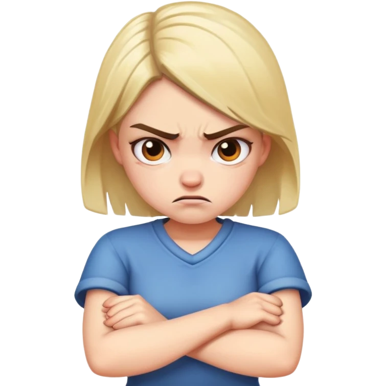 angry girl with crossed arms  emoji