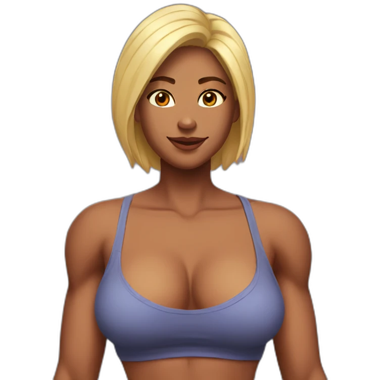 big sexy chest muscles girl emoji