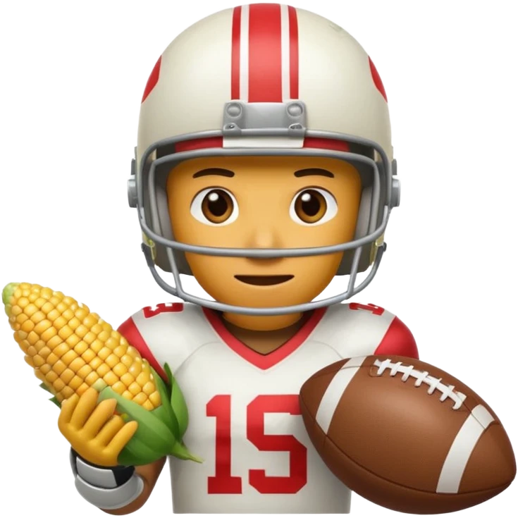 Corn playing football emoji