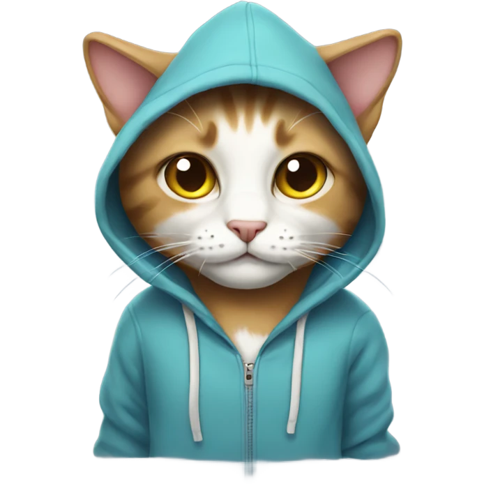 Cat wearing a hoodie  emoji