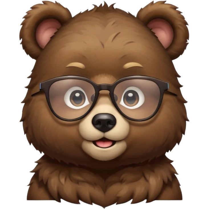 Bear cub with glasses emoji
