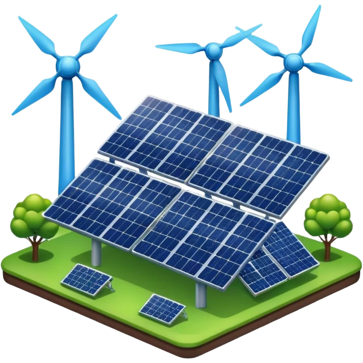 Green energy  power plant solar power  emoji