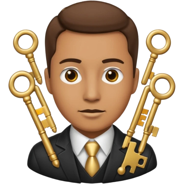 Official with Clusters of Keys Around Their Necks emoji