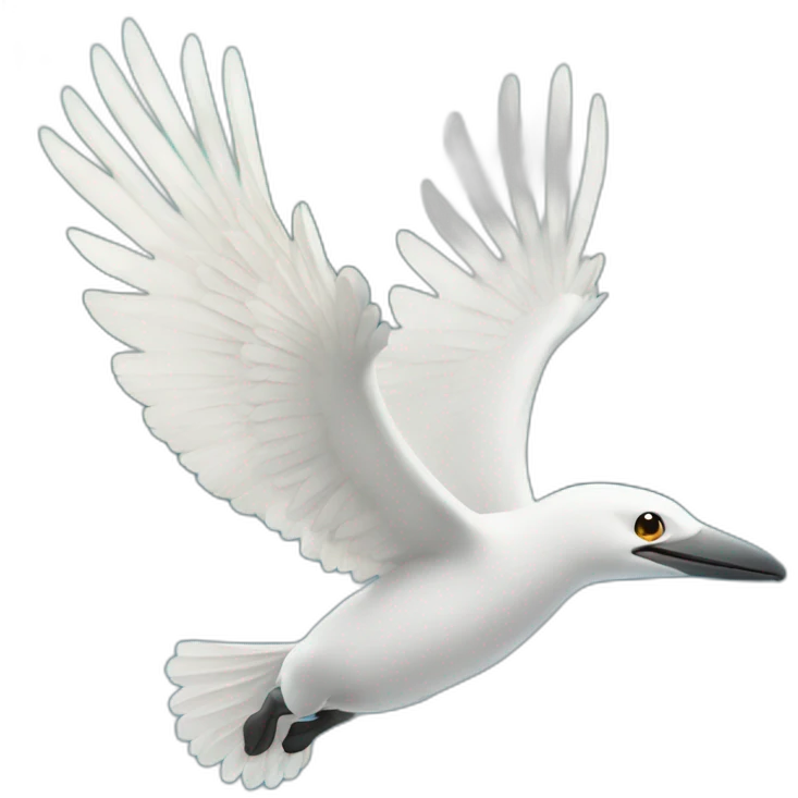 White Pélican flying emoji