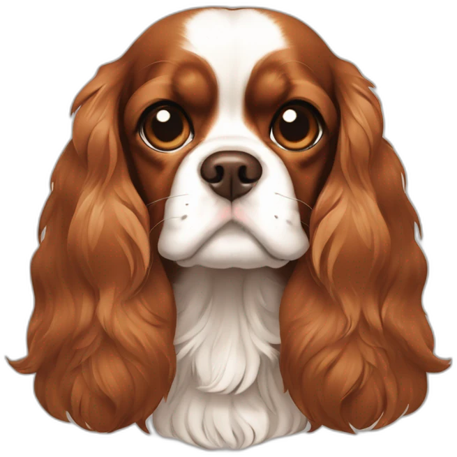 Full bodyf mono-color brown Cavalier King Charles spaniel emoji