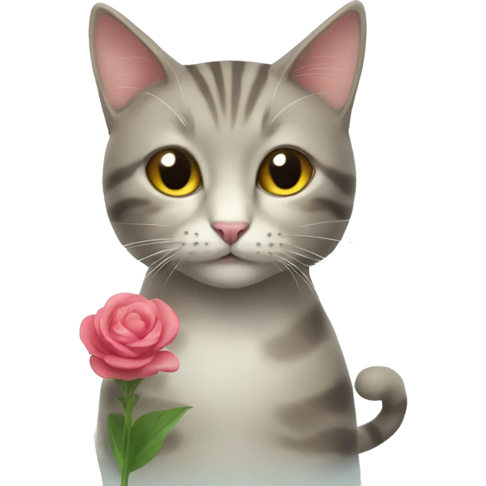 CAT With a flower  emoji