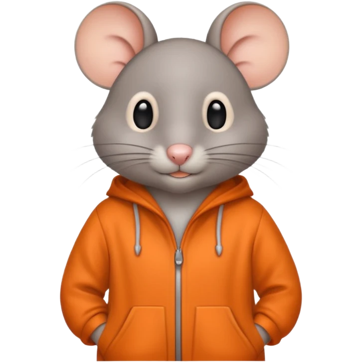 a grey mouse Prison wear orange jumpsuit emoji