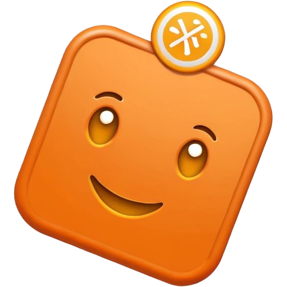 orange BINGO emoji, card shape, playful emoji