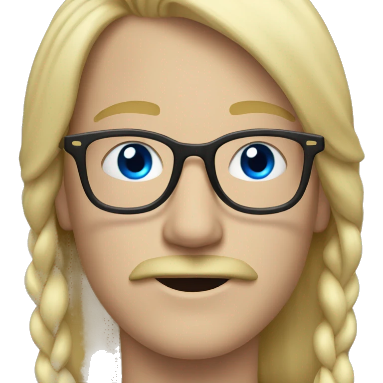 Blond, moustache, glasses and blue eyes emoji