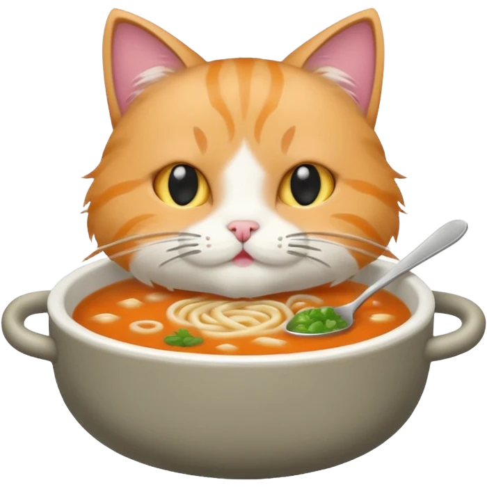 Cat eating soop emoji