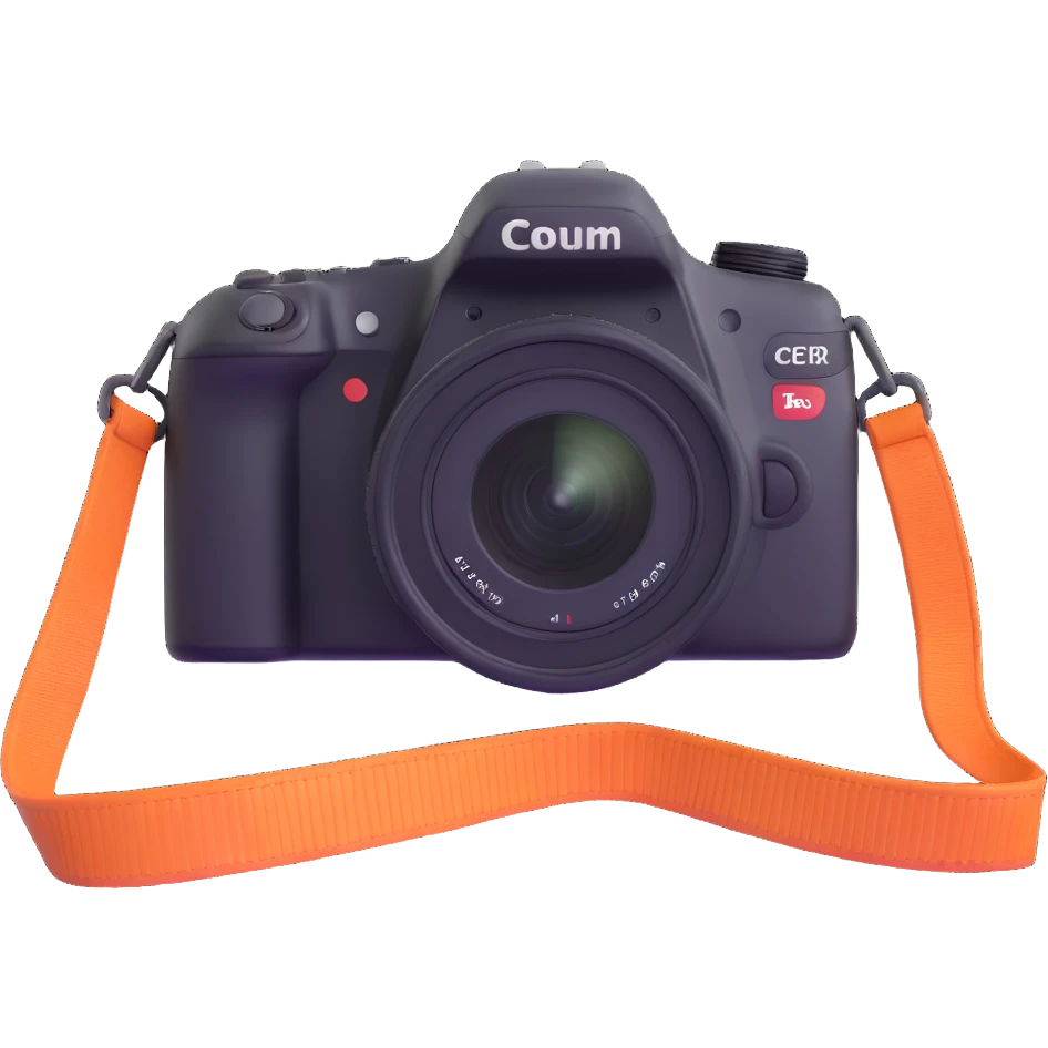 DSLR camera with strap emoji