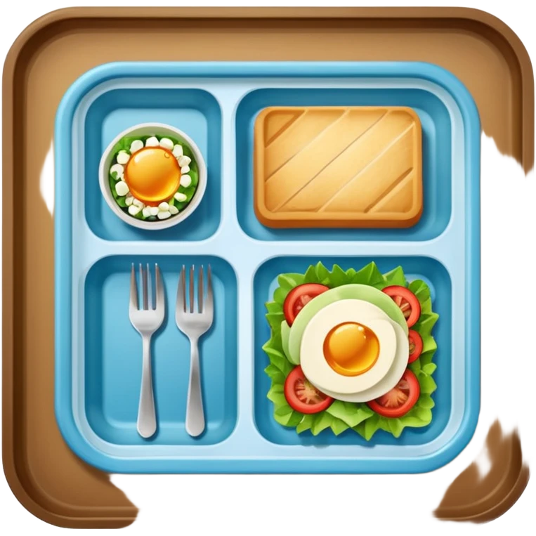 rectangle tray meal with  salad emoji