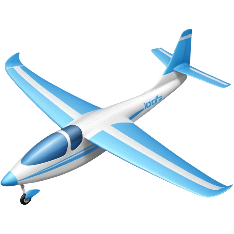 glider, large wingspan, full white, 1 seat, no engine, no landing gear emoji