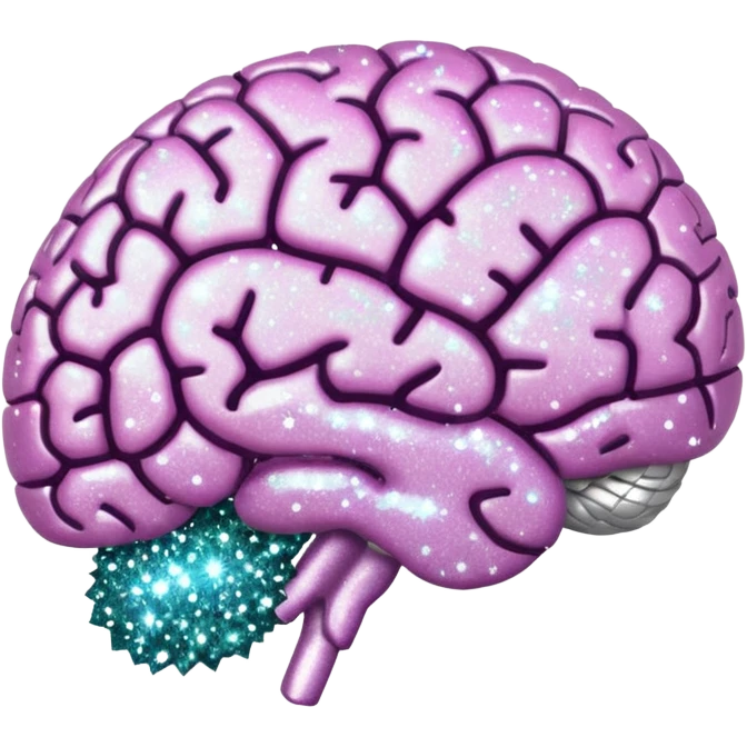 glitter white brain emoji