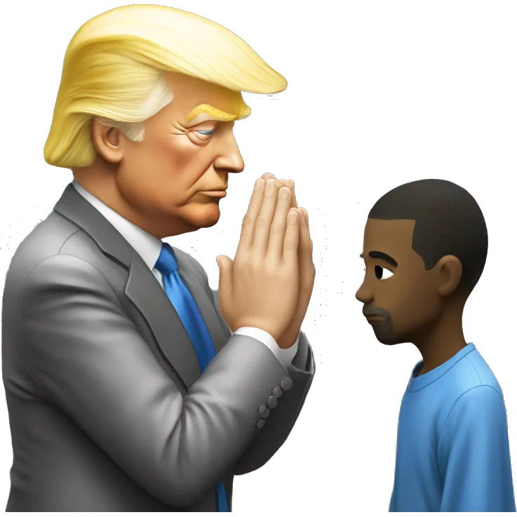 Donald trump praying to ethereum god emoji