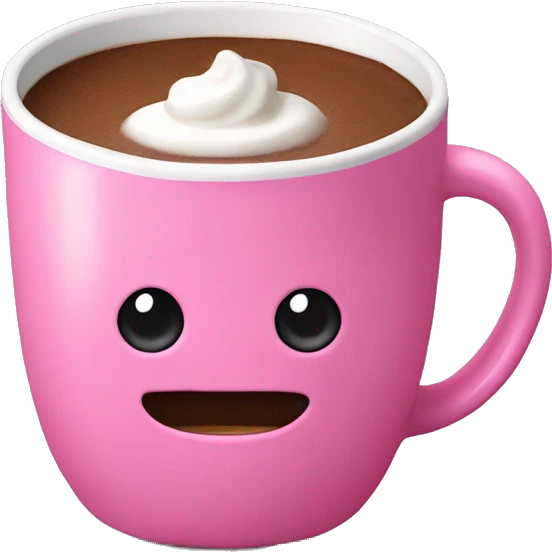 Hot chocolate in pink mug emoji