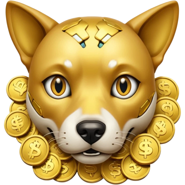 i want to create a dog cyberdog like from cyberpunk with one cyberpunky eye and he looks greedy with golden coins emoji